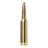 The image displays a 6.5 Creedmoor 140gr Pointed Soft Point (PSP) bullet from Norma's Whitetail line, which is specifically engineered for deer hunting. The design of the PSP bullet is intended to offer a balance between aerodynamics for accuracy at long distances and a soft point to ensure expansion upon impact, which increases the bullet's lethality. The 6.5 Creedmoor cartridge is favored for its effectiveness in long-range shooting, making it a popular choice among hunters and precision shooters seeking reliable performance.