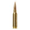 This image depicts a cartridge of Norma Golden Target Match Grade Ammunition in 6.5 Creedmoor caliber with a 143 grain Boat Tail Hollow Point (BTHP) bullet. The design of the bullet and the casing is optimized for superior accuracy and consistency, making it an excellent choice for long-range precision shooting. The ammunition is specifically crafted to meet the demands of competitive shooters and hunters who require reliable, consistent performance from their rounds. The golden brass casing and pointed copper bullet are visually indicative of high-quality ammunition designed for precision tasks.