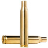 Two pieces of Norma brass for 7mm SAUM, displayed side by side. These casings feature a polished golden finish and are designed for reloading in high-performance shooting applications. The image captures the clean, precise dimensions of the brass, highlighting its quality and durability, suitable for sharpshooters and hunters who require reliable and consistent reloading materials.
