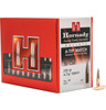 Box of Hornady 30 Cal .308 230 grain A-Tip Match bullets, product number 3091, quantity 100. Displayed in a vibrant red and white box with the Hornady logo, this packaging features a clear window revealing the bullets' distinctive copper color and precision silver tips. Designed for precision shooting with a 1-9" twist rate, the packaging emphasizes the bullets' specifications and suitability for long-range competitive shooting.