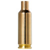 Single Norma brass casing for 6mm Dasher, displaying a polished golden finish that highlights the quality and precision engineering of the product. The brass has a sleek, elongated design optimized for reliability and performance in competitive shooting. The casing stands vertically, showcasing its uniform wall thickness and precise dimensions, essential for achieving consistent ballistics and accuracy.