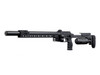 FX Airguns Panthera 500 air rifle in .25 caliber, model FXP633620, depicted with a streamlined black finish. The rifle features a long barrel with a suppressor, an adjustable cheek rest, and a tactical rail system for accessories. Designed for precision and adaptability, this airgun is ideal for competitive shooters and hunters seeking high performance and reliability.