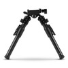 MDT GRND Pod Bipod with an RRS Dovetail interface in black (105561-BLK) is featured here with legs extended and positioned for use. Its robust design and adjustable leg height make it a versatile choice for shooters looking for a stable and reliable platform. The RRS Dovetail interface ensures a secure attachment to compatible equipment, making it an excellent choice for precision shooting where stability is critical. This bipod's black finish not only provides a professional and tactical appearance but also offers added durability and resistance to the elements.