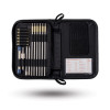 Fix It Sticks Long Range Competition Toolkit displayed in an open case, with neatly organized screwdriver bits, a mini All-In-One Torque Driver, and a reference card, all encased in a durable black zippered pouch with a Velcro patch for secure storage.