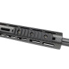 The image shows an 11-slot, 4.5-inch XLR Industries M-LOK Picatinny Rail installed on a rifle's handguard. This accessory provides a secure and versatile mounting platform for attaching a variety of tactical equipment. The M-LOK system allows for easy and reliable installation, and the rail's extended length accommodates multiple attachments or a single large accessory. The black finish ensures a sleek appearance and corrosion resistance, making it an ideal addition to a precision rifle setup for both functionality and aesthetics.