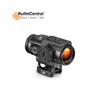 This image features the Vortex Optics SPITFIRE HD GEN II with a 5x fixed magnification. It is a prism scope designed to offer sharp optics and a rugged design for users requiring a higher magnification for mid-range shooting distances. The "AR-BDC4 MOA" in the product name refers to the reticle design, which is a Bullet Drop Compensator tailored for AR-style rifles, with a 4 MOA central aiming point.

The scope is designed with user-friendly adjustment dials, likely for brightness settings and reticle illumination, allowing for customization to the lighting environment. It is also equipped with windage and elevation adjustments. The scope is mounted on a base compatible with picatinny rails, making it a good fit for a variety of firearms. Prism scopes like this one are appreciated for their compact size relative to their optical power and are commonly used for both tactical applications and sport shooting.