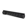 Geissele Automatics 13.5" Super Modular Rail MK16 with M-LOK compatibility, finished in black. This rail is designed to be lightweight and strong, with the M-LOK system allowing for easy attachment of compatible accessories. It typically features a free-floating design to ensure that it doesn't affect the accuracy of the barrel it's mounted on.