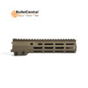 Geissele Automatics 9.3" Super Modular Rail MK16 with M-LOK, finished in Desert Dirt Color (DDC). This shorter rail system is designed for compact firearms and offers flexibility for accessory mounting while maintaining a low-profile setup. The DDC finish provides a tan or earth-toned color that can blend well with desert or arid environments.