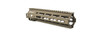 Geissele Automatics Super Modular Rail MK8 in the Desert Dirt Color finish. This rail system, equipped with the M-LOK technology, is a key modularity component for firearms, allowing for a tailored setup of accessories and attachments. The design is distinctive for its blend of functionality and aesthetics, offering a tactical advantage while maintaining a specific visual appeal for the user's firearm.