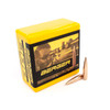 A box of Berger Hybrid Target bullets in 7mm, 180 grain, part number 28407, for a total of 100 bullets. The box is yellow and features a sharp image of a precision rifle and marksman, highlighting the high performance of these bullets designed for accuracy and stability in long-range shooting, with a couple of bullets displayed in front for detail.