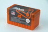Bright orange ADG Brass hard plastic ammunition box for 300 Remington Ultra Magnum cartridges, featuring the ADG logo and a clear product label. The label includes key information such as cartridge type and the number of pieces in the box (50pc), prominently displayed against a white background. Ideal for online retail listings and ammunition storage solutions.