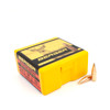 A pack of Berger .30 Caliber, 168gr Classic Hunter bullets, product number 30570, in a quantity of 100. The box is yellow with a black and red label and features a classic hunting graphic, while two bullets are displayed next to it, emphasizing their high-quality design for hunting performance.