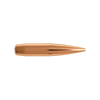 A meticulously detailed image of a Berger Hybrid Target bullet, .30 Caliber, 230 grain, product number 30430, displayed against a stark black backdrop. The bullet's aerodynamic shape and smooth copper surface are designed for optimal stability and accuracy, highlighting its use in precision target shooting and long-range competitions.