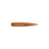 A single Berger VLD (Very Low Drag) Target bullet, 6mm caliber, 115 grain, product number 24430, is depicted against a black backdrop. The copper bullet's design is tailored for competitive shooters, with a focus on long-range accuracy and a sleek profile that reduces air resistance for superior performance.