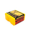 Pack of Berger 6.5mm, 130 grain, VLD Hunting bullets, product number 26503, with a quantity of 100. The box features a bright yellow color with a red and black ballistic chart, and a depiction of a hunter on the lid, designed for hunters seeking precision and efficiency.