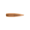 Close-up view of a Berger .30 Caliber, 185 grain, Hybrid Target bullet, product code 30424, illustrating its aerodynamic design with a blended secant ogive for reduced drag, ideal for precision shooting, and part of a 100 count box.