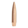 Sierra Bullets 6.5mm 142 grain HPBT Match, model 1742C, 500 count. Image shows a detailed view of a single copper bullet with a long, sleek boat tail design, isolated on a white background, emphasizing its precision engineering for competitive shooting.