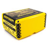 Photograph of a yellow box emblazoned with Berger Bullets branding, specifying .30 Caliber, 230 grain, Hybrid Target bullets, with the product number 30730. This hefty box suggests a bulk quantity of 250 bullets, suited for long-range shooters and precision marksmen requiring high-quality ammunition for their craft.