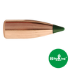 Close-up image of a Sierra 6mm 55 grain BlitzKing bullet, product number 1502. This bullet features a copper body with a distinctive green polymer tip, shown with the BlitzKing logo on a white background.