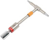 A T-shaped Fix It Sticks tool with an extended silver shaft, an orange central grip, and a red torque limiter attached, designed for precise, adjustable torque application in field maintenance tasks.