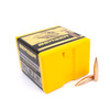 Image of a yellow Berger Bullets box labeled for .30 Caliber, 230gr, Hybrid OTM Tactical bullets, product number 30112, with a quantity of 100. Beside the box are two individual bullets showcasing their sleek design with copper tips and brass casings. The packaging design includes tactical graphics and detailed product information on the label, emphasizing precision and effectiveness for shooting applications.