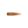Close-up image of a Berger .30 Caliber, 155.5gr Fullbore Target bullet from product number 30716. This bullet features a sleek copper jacket and a streamlined design optimized for target shooting at full bore competitions. The image highlights the bullet's aerodynamic profile and pointed tip, designed for high precision and stability, shown against a transparent background to emphasize its performance characteristics.
