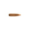 Close-up image of a Berger .22 Caliber, 73gr BT Target bullet from product number 22420. This bullet features a sleek copper jacket and a streamlined design optimized for target shooting. The image highlights the bullet's aerodynamic profile and pointed tip, designed for high precision and stability, displayed against a transparent background to emphasize its performance characteristics.