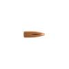 Close-up image of a Berger .22 Caliber, 52gr FB Target bullet from product number 22708. This bullet features a sleek copper jacket and a streamlined design optimized for target shooting. The image highlights the bullet's aerodynamic profile and flat base, designed for high precision and stability, displayed against a transparent background to emphasize its performance characteristics.