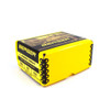 Vibrant yellow box of Berger Hybrid Target bullets, 7mm, 180gr, product number 28707, containing 500 bullets. The box features black text and tactical bullet graphics on the side, emphasizing its high capacity and suitability for competitive target shooting, enhancing its appeal for precision shooters.