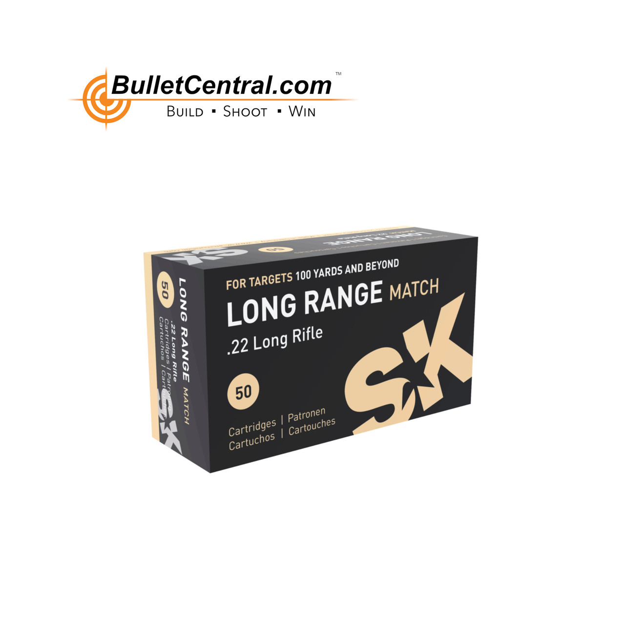 SK .22 LR Long Range Match 420158 (Box of 50) Precision Ammunition for Exceptional Long-Range Shooting