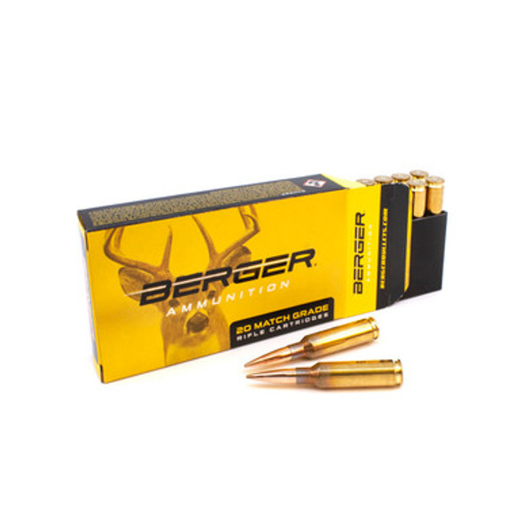 Berger 6.5 Creedmoor 156gr EOL Elite Hunter (31070) — 20-round box, front view Berger 6.5 Creedmoor 156gr EOL Elite Hunter (31070) — 20-round box, front view