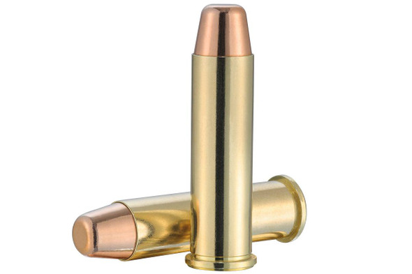 Two .357 Magnum Full Metal Jacket bullets with 158 grain weight, displayed against a clean background. These bullets showcase polished brass casings and copper-colored tips, designed for precision and consistent performance in firing. The image highlights the robust design and high-quality craftsmanship suitable for both training and defensive purposes.
