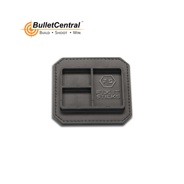 Fix It Sticks Magnetic Tray - Compact black storage tray with embossed logo, designed to securely hold tools and bits, presented on a white background, from Bullet Central.