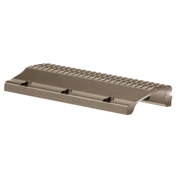 MDT Control Bridge for the ACC Elite in flat dark earth (FDE) (107250-FDE) combines functionality with a tactical look. It features a full-length Picatinny rail for versatile accessory mounting, essential for precision shooting setups. The earthy FDE tone provides a classic military and tactical feel, integrating seamlessly with a variety of rifle colors and patterns. Precision crafted for compatibility with the ACC Elite chassis, this control bridge is a prime choice for shooters aiming to customize their rifle for optimum performance and accessory integration.