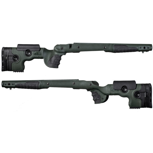 GRS Stocks - GRS Bifrost Browning X Bolt SA in Green, displaying side views of both left and right sides, featuring advanced ergonomic designs with detailed texturing for enhanced grip, isolated on a white background.