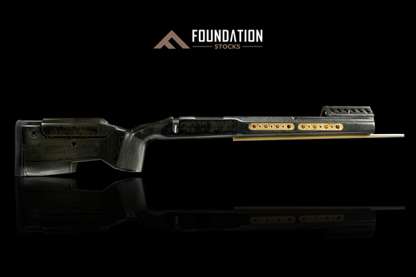 Foundation Stocks - Samson Genesis 2 grip LH, BAT TR Inlet, DBM, Hawkins M5 Bottom Inlet, Brass Inserts, Dark Distress, Full Length Acra Rail