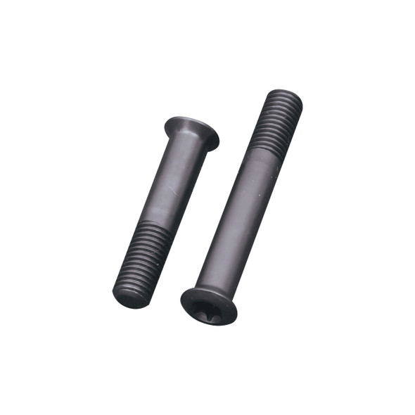 Hawkins Precision T27 Action Screw Set in Melonite finish, consisting of two durable screws. These screws are designed for secure rifle assembly, shown against a white background to highlight their robust, black finish and precision threading, suitable for high-stress applications in firearm construction.