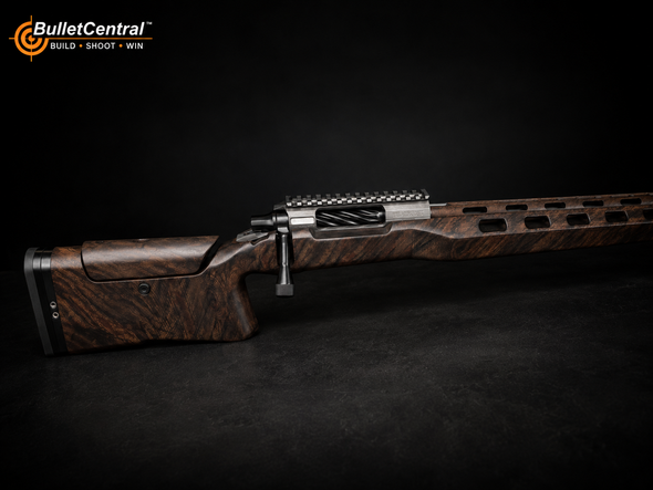 Foundation Stock - Bench rest stock, model BR XTS, 1.35 Round Short Action Remington Footprint, Centurion Grip, Right Hand, Hawkins M5 Bottom Metal, Dark Distressed finish