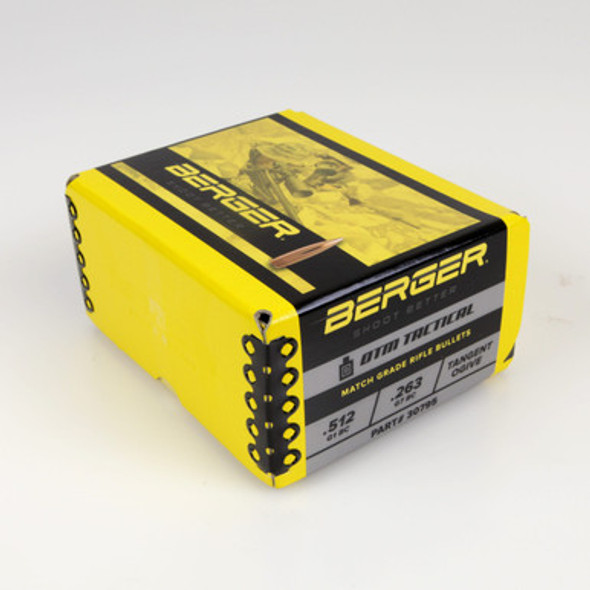 Berger .30 cal 175gr OTM Tactical — box right-angle view (box) Berger .30 cal 175gr OTM Tactical — box right-angle view (box)