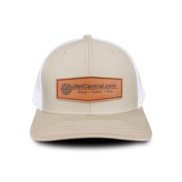 Bullet Central - Mid Profile Trucker Cap, Khaki/White