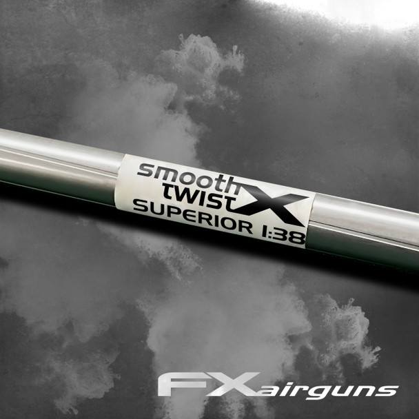 FX Airguns Superior STX Heavy Liner in .30 caliber, 700mm length, model FX19978S. This barrel liner features the 'Smooth Twist X Superior' branding on a white label against a smoke-effect background, emphasizing its advanced design for optimal precision and performance. Engineered for enhanced accuracy, this liner is ideal for extending the capabilities of FX Airguns in competitive and hunting scenarios.