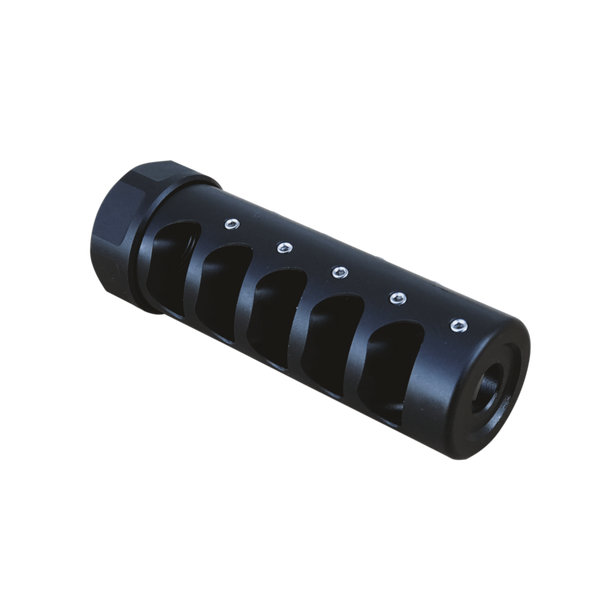 American Precision Arms - Gen 3 Self Timing Muzzle Brake, Fat Bastard, 3/4X24, 6.5mm, Stainless