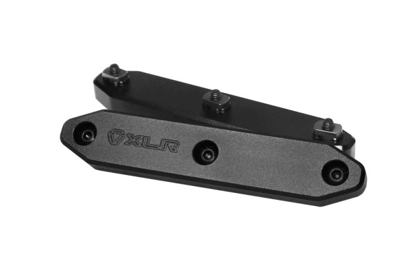 This image features the XLR Industries ENVY Pro Brass Side Weights, which come in a 6-piece kit. These weights are designed to attach to the side of a rifle chassis system, allowing shooters to customize the balance and heft of their precision rifles. The addition of these weights can aid in stabilizing the rifle, reducing recoil, and enhancing the overall shooting experience, especially in competitive settings where precision is paramount. The sleek black finish of the weights suggests a protective coating that is resistant to corrosion and wear, ensuring durability and a professional look.