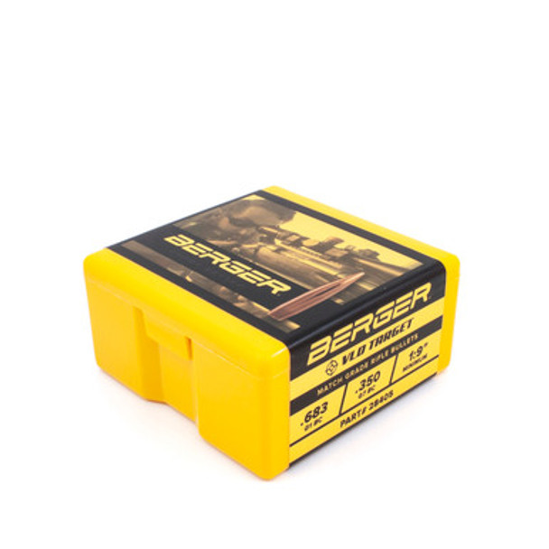 Left angled view of Berger 7mm 180gr VLD Target box with two cartridges Left angled view of Berger 7mm 180gr VLD Target box with two cartridges