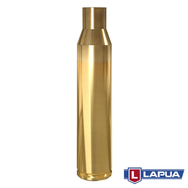 The image shows a piece of Lapua brass for the .338 Lapua Magnum, with the product code 4PH8068. This is typically sold in a box containing 100 cases. The .338 Lapua Magnum is a long-range precision cartridge known for its exceptional performance in military sniper rifles and benchrest shooting. Lapua cases are highly regarded in the shooting community for their superior quality and durability, offering excellent uniformity and consistency that contribute to reliable precision and repeatability in shooting. This specific type of brass is especially prized for its ability to handle the high pressures associated with the .338 Lapua Magnum, making it a top choice for serious shooters and reloaders.
