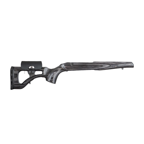 GRS Lightweight Classic stock for Tikka T3 / T3X in Nordic Wolf, right side view showing the ambidextrous laser-engraved grip and push-button adjustable cheekpiece, isolated on a white background.