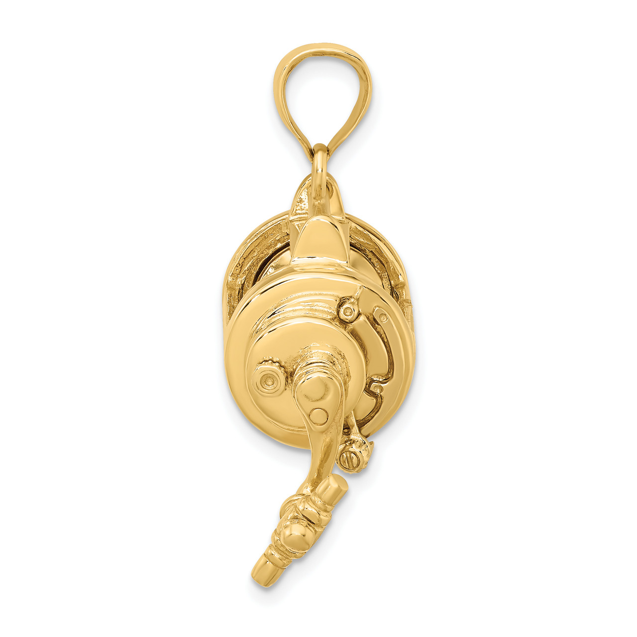 14KT Gold Gold With Rhodium Moveable 3-D Fishing Reel Charm - Reflections  Fine Jewelry