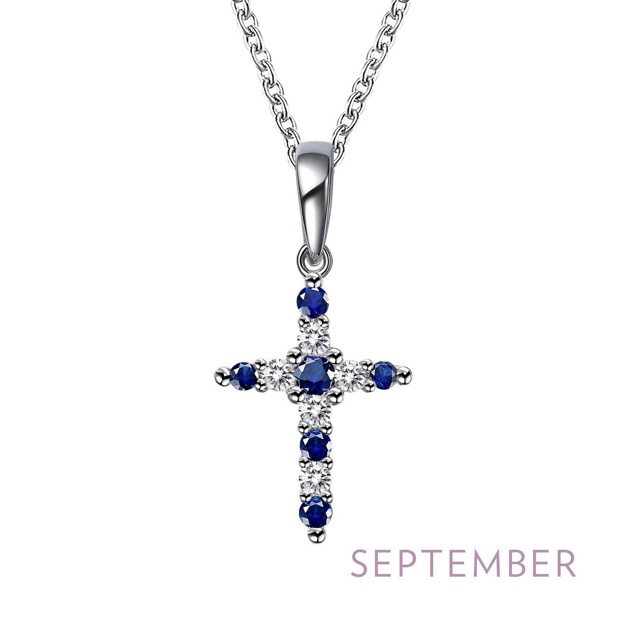 Lafonn September Birthstone Necklace bonded in Platinum