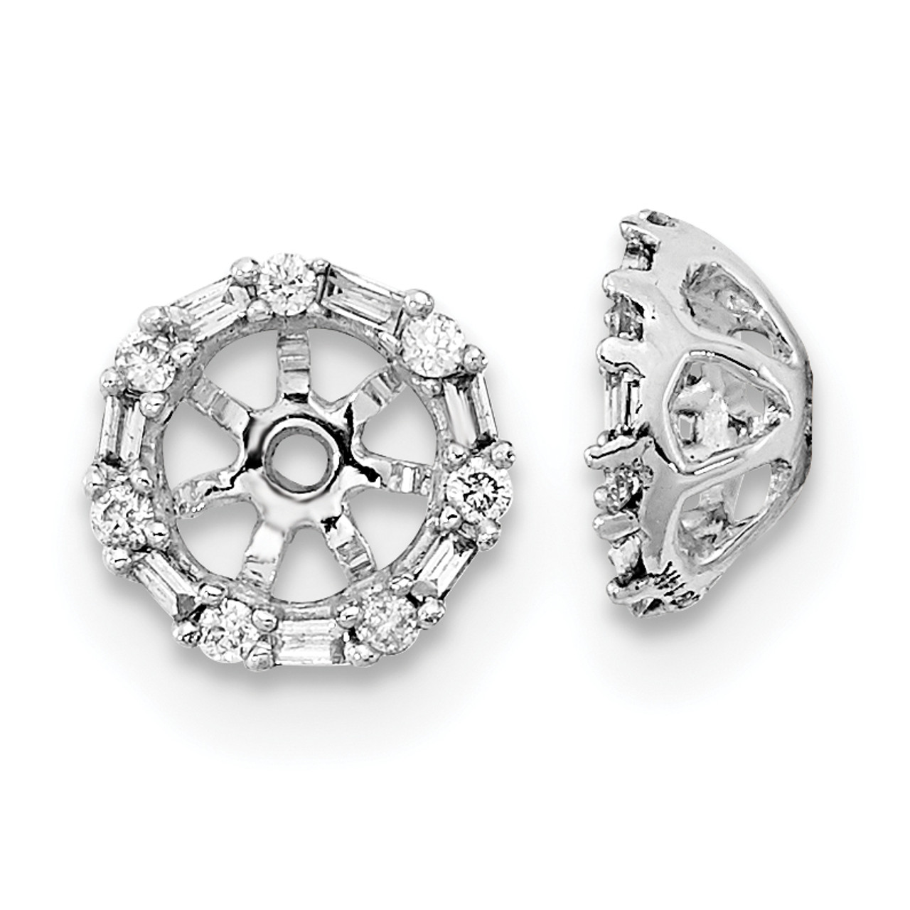 14k White Gold Diamond Earring Jackets