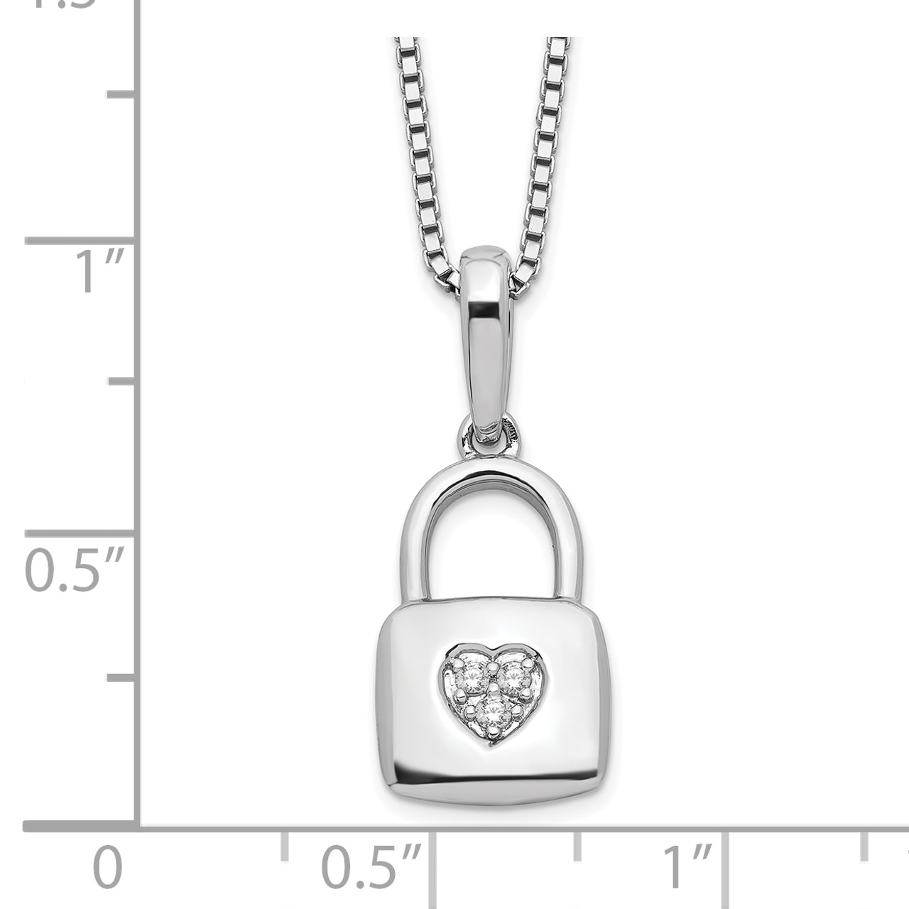 Heart Padlock Pendant Necklace in Sterling Silver